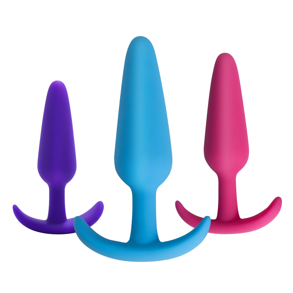 3-Piece Color Swirl Silicone Anal Plug Set - image 1