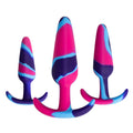 3-Piece Silicone Anal Plug Set – Graduated Sizes with Flared Bases & Multicolor Design
