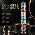 6.73-Inch Colorful Glass Massage Wand – Polka Dot Design & Smooth Surface