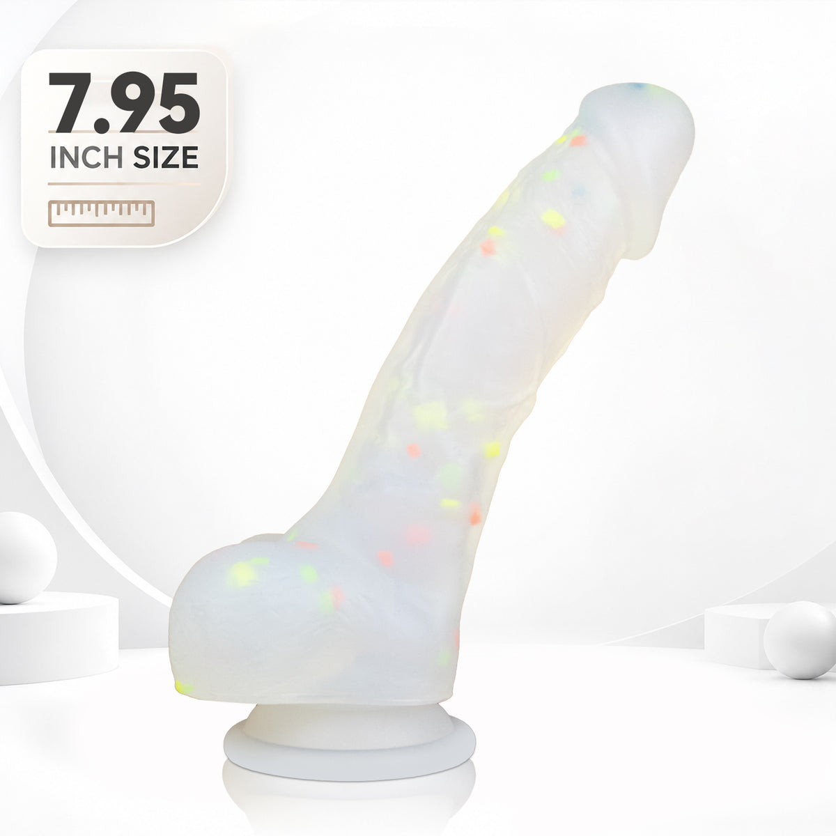 7.95-Inch Curved Silicone Dildo with Suction Cup