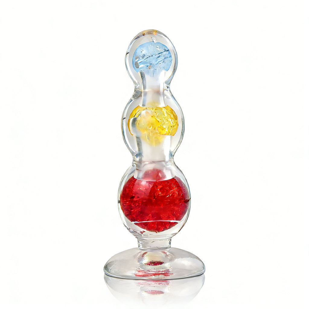Tri-Color TPE Anal Plug with Rolling Beads