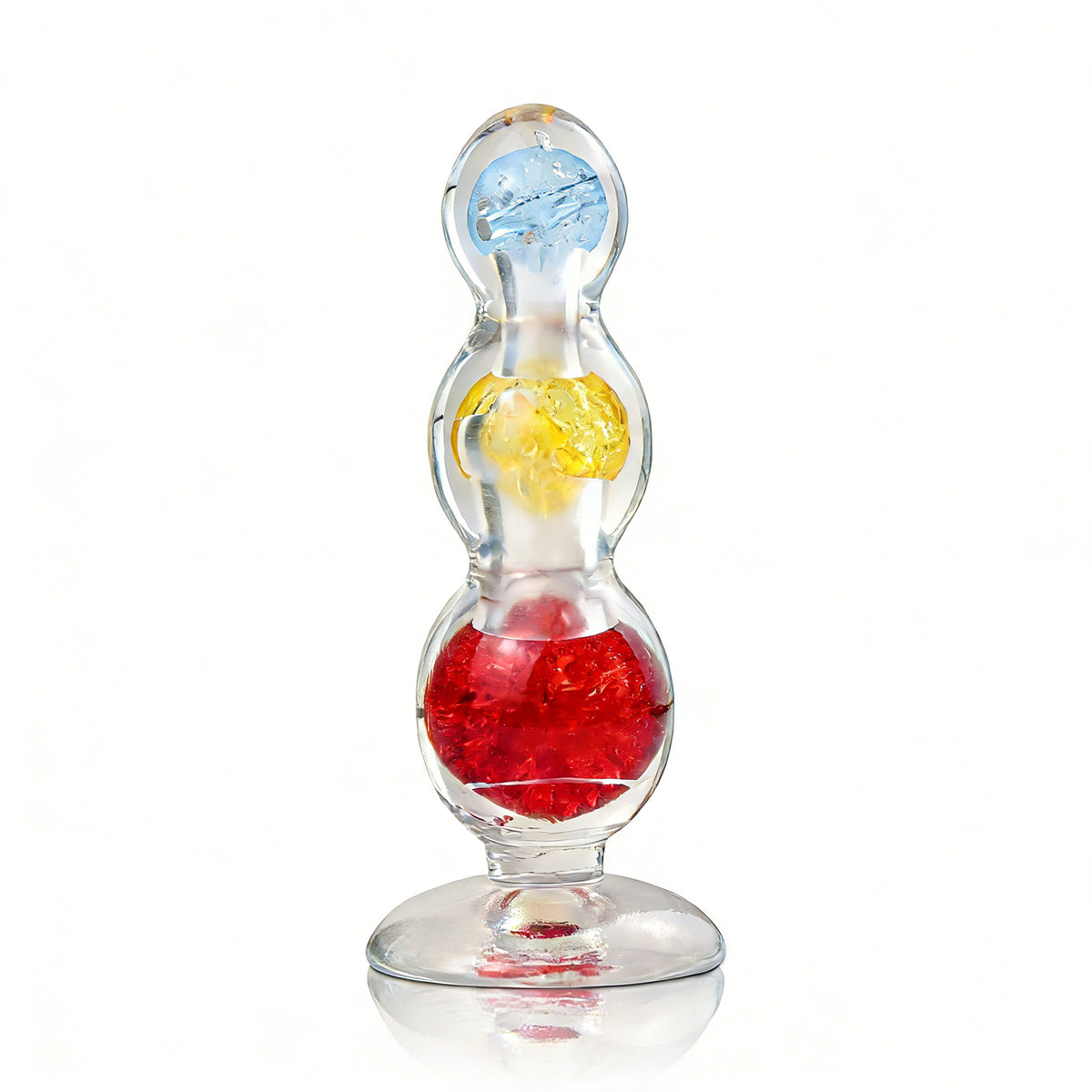Tri-Color TPE Anal Plug with Rolling Beads