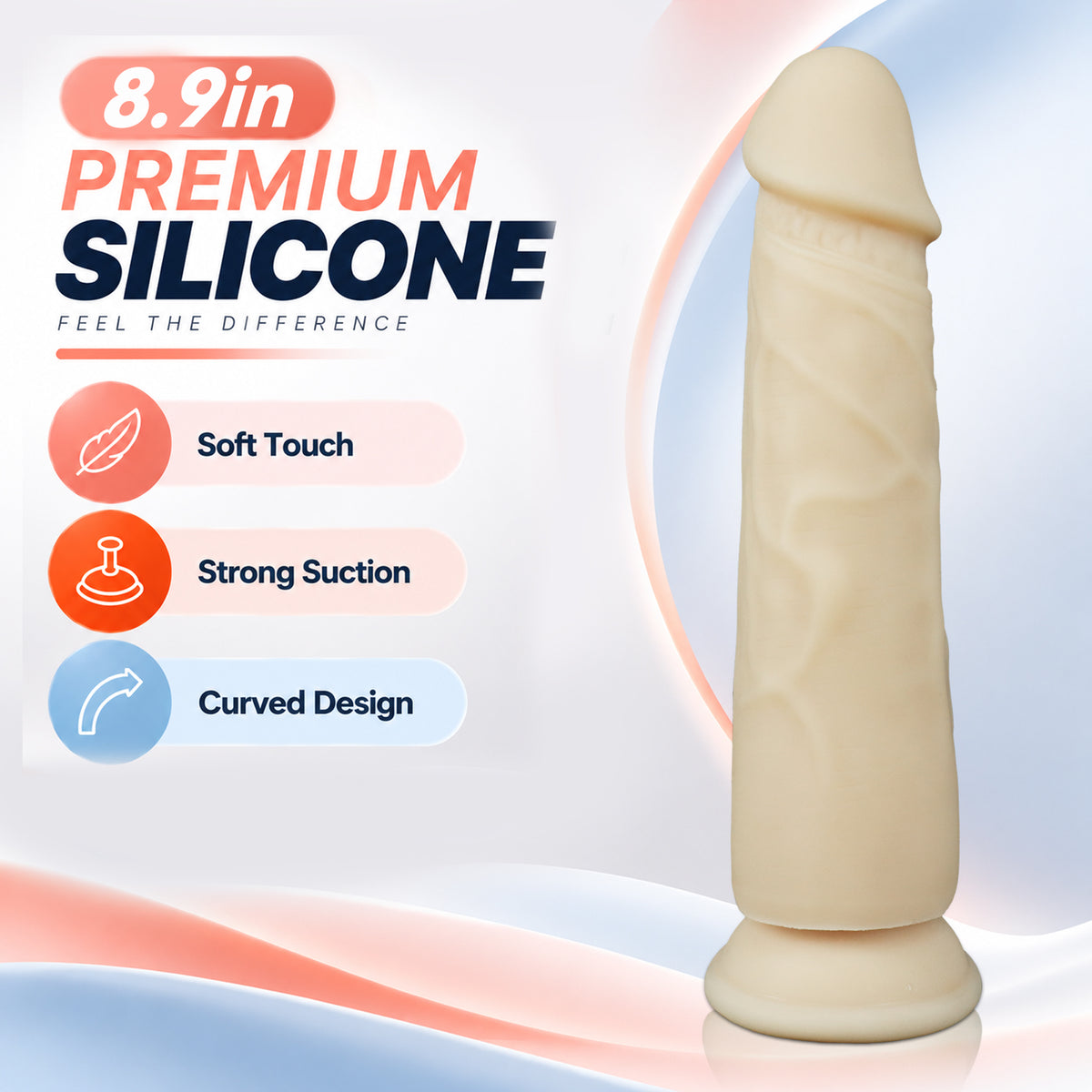8.90-Inch Silicone Dildo with Suction Cup
