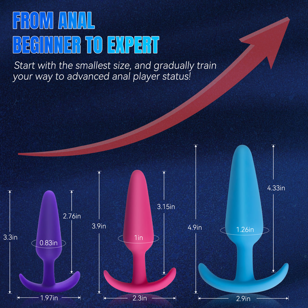 3-Piece Color Swirl Silicone Anal Plug Set - image 2