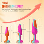 3-Piece Silicone Anal Plug Set with Jewel Bases