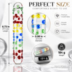 6.73-Inch Colorful Glass Massage Wand – Polka Dot Design & Smooth Surface