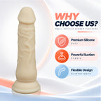 6.85-Inch Silicone Dildo with Suction Cup