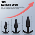 3-Piece Black Silicone Anal Plug Set – Graduated Sizes with Flared Bases