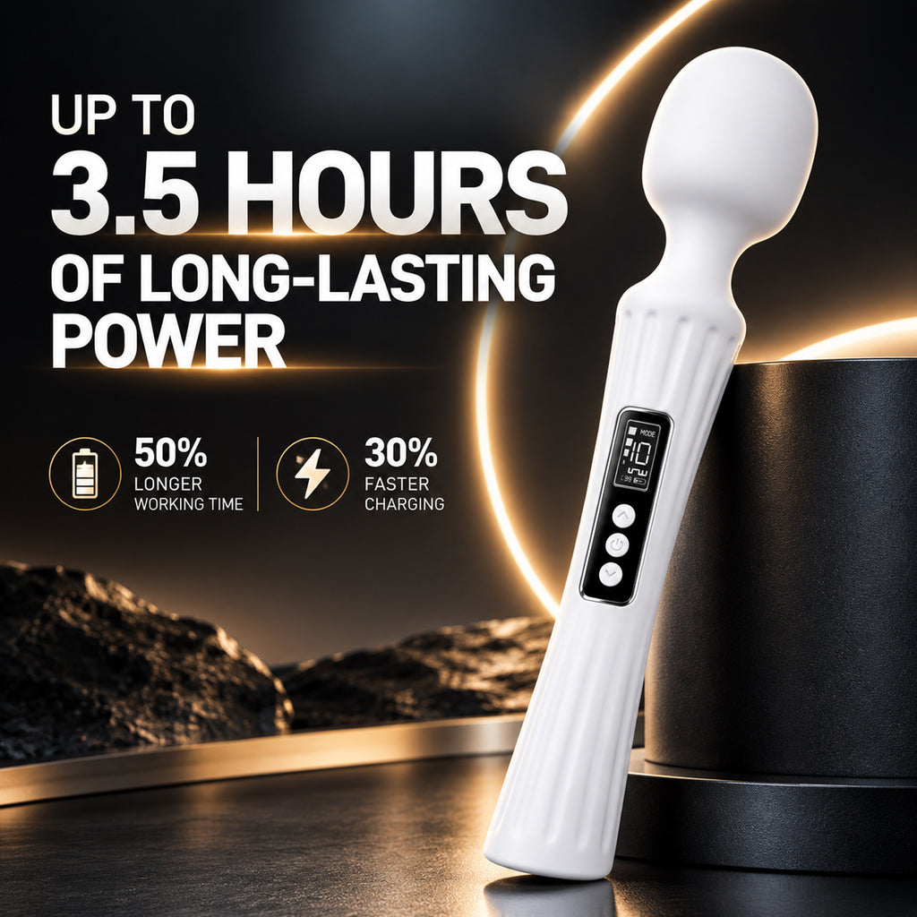 Rechargeable Vibrating Massage Wand with LCD Display