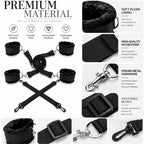 6-Piece Under-Bed Bondage Restraint Set – Adjustable Straps & Plush Cuffs