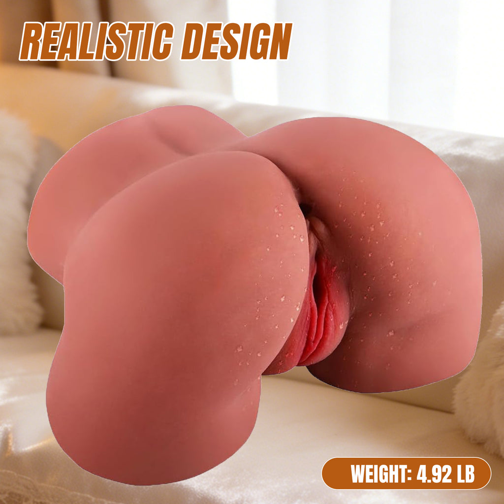 2-in-1 TPE Butt Masturbator with Dual Channels