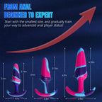 3-Piece Silicone Anal Plug Set – Graduated Sizes with Flared Bases & Multicolor Design