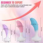 3-Piece Curved Silicone Anal Plug Set – Graduated Sizes with Crystal Jewel Bases