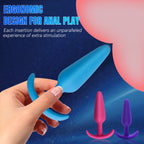 3-Piece Color Swirl Silicone Anal Plug Set - image 3