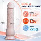 7.32-Inch Slim Silicone Dildo with Suction Cup