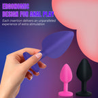 3-Piece Multicolor Silicone Anal Plug Set with Jewel Bases