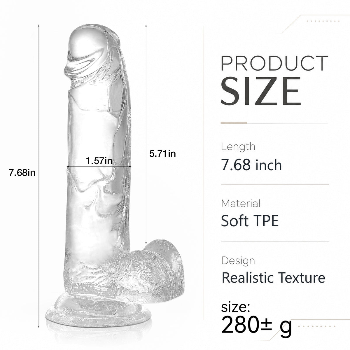 7.68-Inch TPE Dildo with Suction Cup