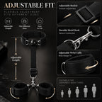 Adjustable PU Leather Collar & Wrist Cuff Set – Metal Chain with Ball Gag