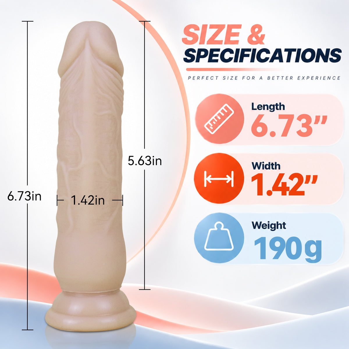 6.73-Inch Silicone Dildo with Suction Cup
