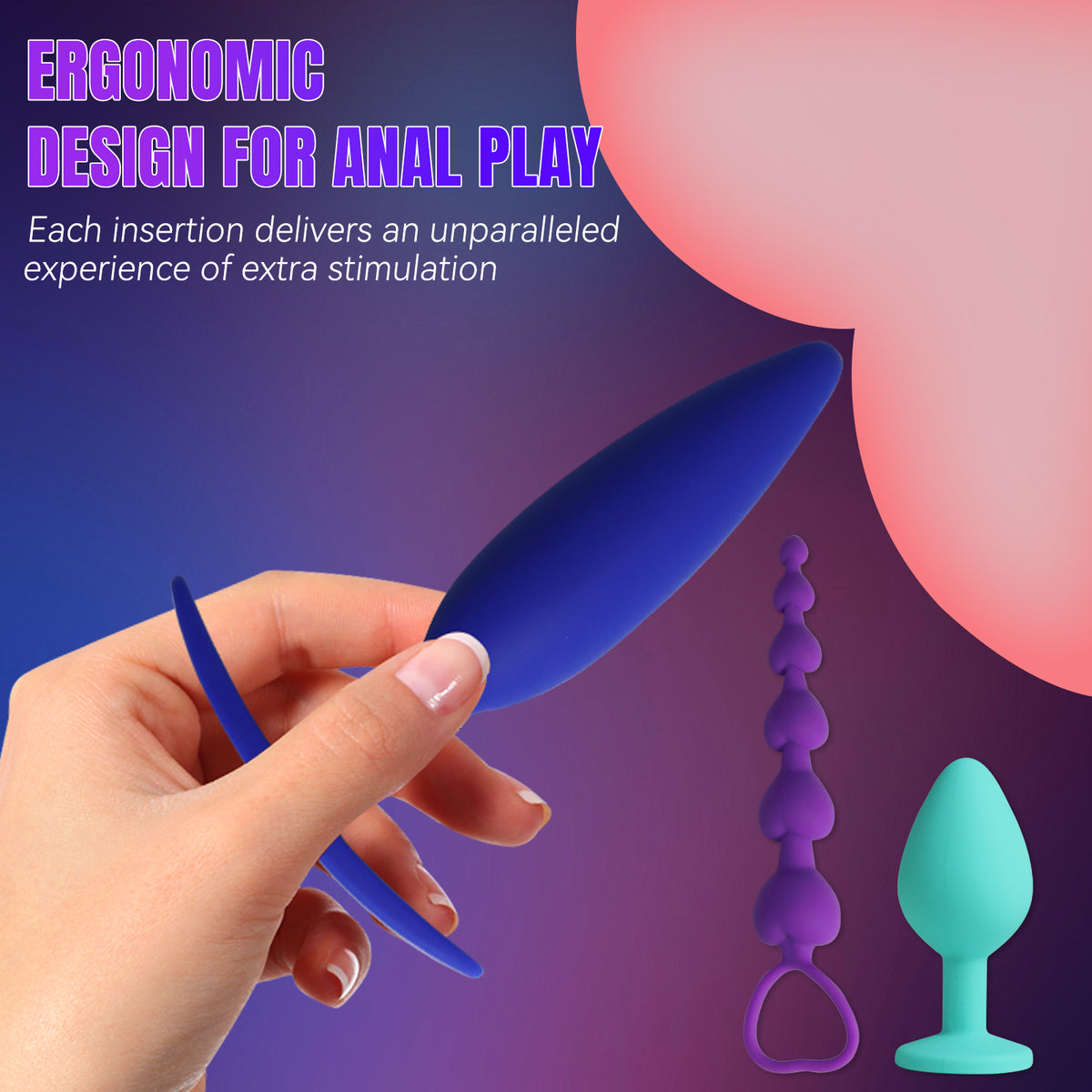 3-Piece Silicone Anal Plug & Bead Set – Graduated Training Kit with Pull Ring
