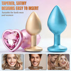 3-Piece Metal Anal Plug Set – Graduated Sizes with Jewel-Inspired Bases
