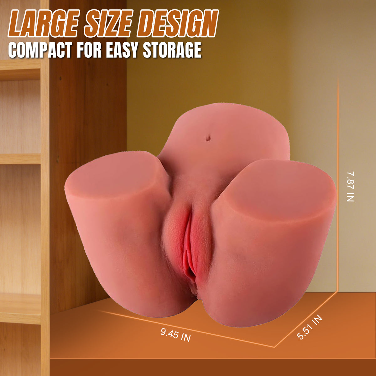 2-in-1 TPE Butt Masturbator with Dual Channels