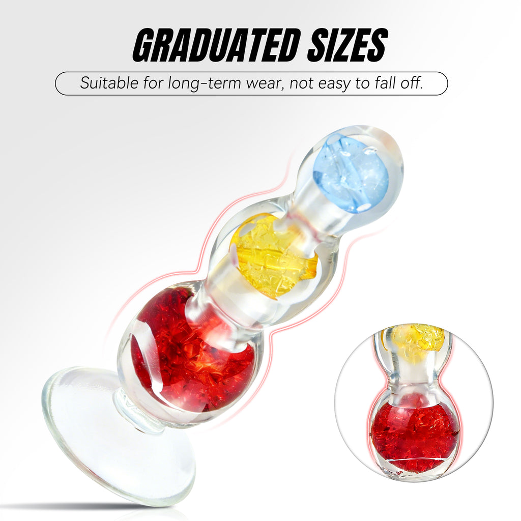 Tri-Color TPE Anal Plug with Rolling Beads