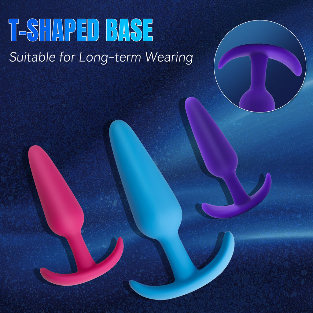 3-Piece Color Swirl Silicone Anal Plug Set - image 4