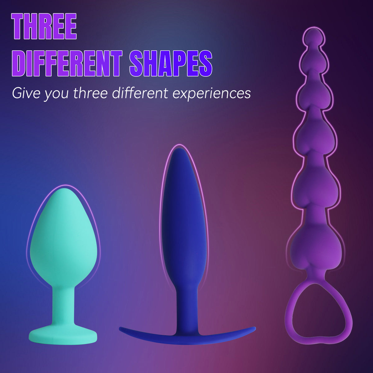 3-Piece Silicone Anal Plug & Bead Set – Graduated Training Kit with Pull Ring