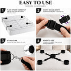 6-Piece Under-Bed Bondage Restraint Set – Adjustable Straps & Plush Cuffs