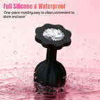 3-Piece Black Silicone Anal Plug Set – Graduated Sizes with Crystal Jewel Bases