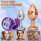 3-Piece Stainless Steel Crystal Anal Plug Set - image 3