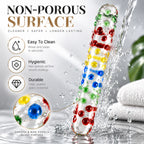 6.73-Inch Colorful Glass Massage Wand – Polka Dot Design & Smooth Surface