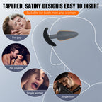 3-Piece Black Silicone Anal Plug Set – Graduated Sizes with Flared Bases