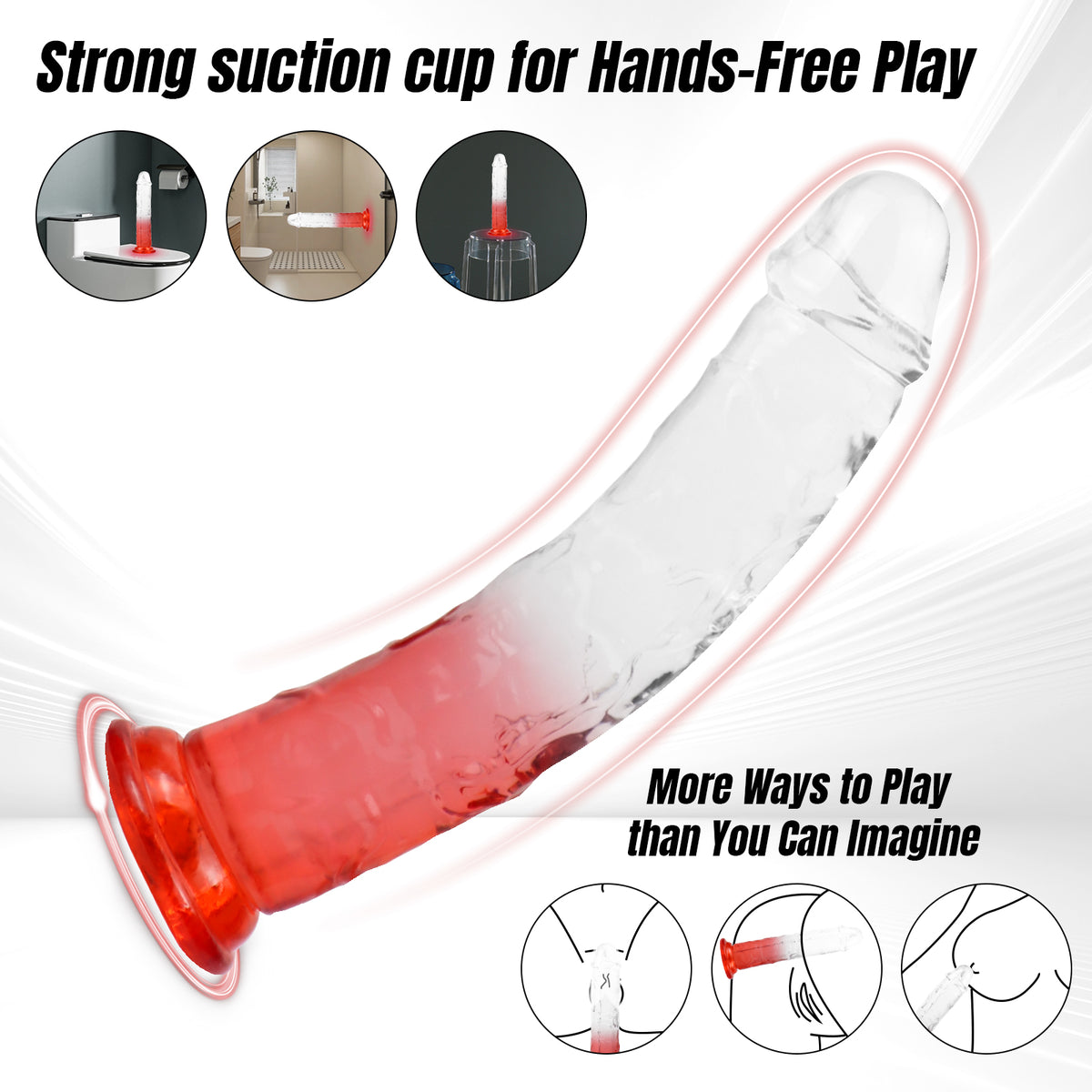 3-Piece Clear TPE Dildo Set with Suction Bases - image 5
