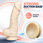 7.87-Inch Curved Silicone Dildo with Suction Cup