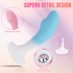 3-Piece Curved Silicone Anal Plug Set – Graduated Sizes with Crystal Jewel Bases