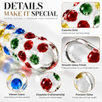 6.73-Inch Colorful Glass Massage Wand – Polka Dot Design & Smooth Surface