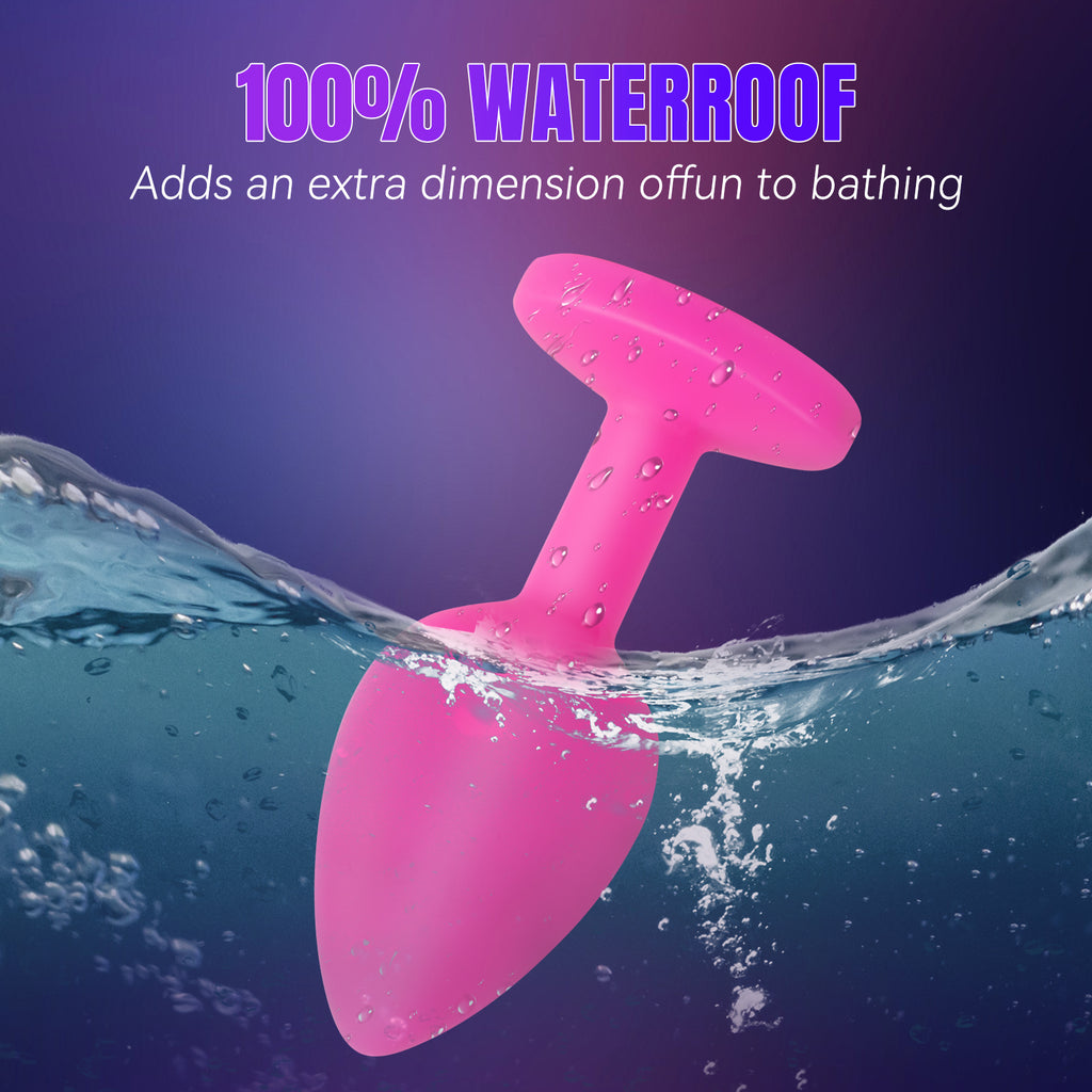 3-Piece Multicolor Silicone Anal Plug Set with Jewel Bases