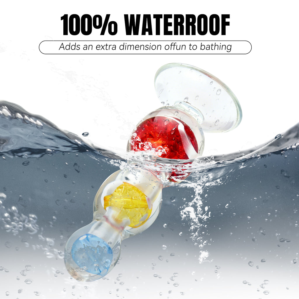 Tri-Color TPE Anal Plug with Rolling Beads