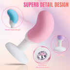 3-Piece Curved Silicone Anal Plug Set – Graduated Sizes with Jewel Bases
