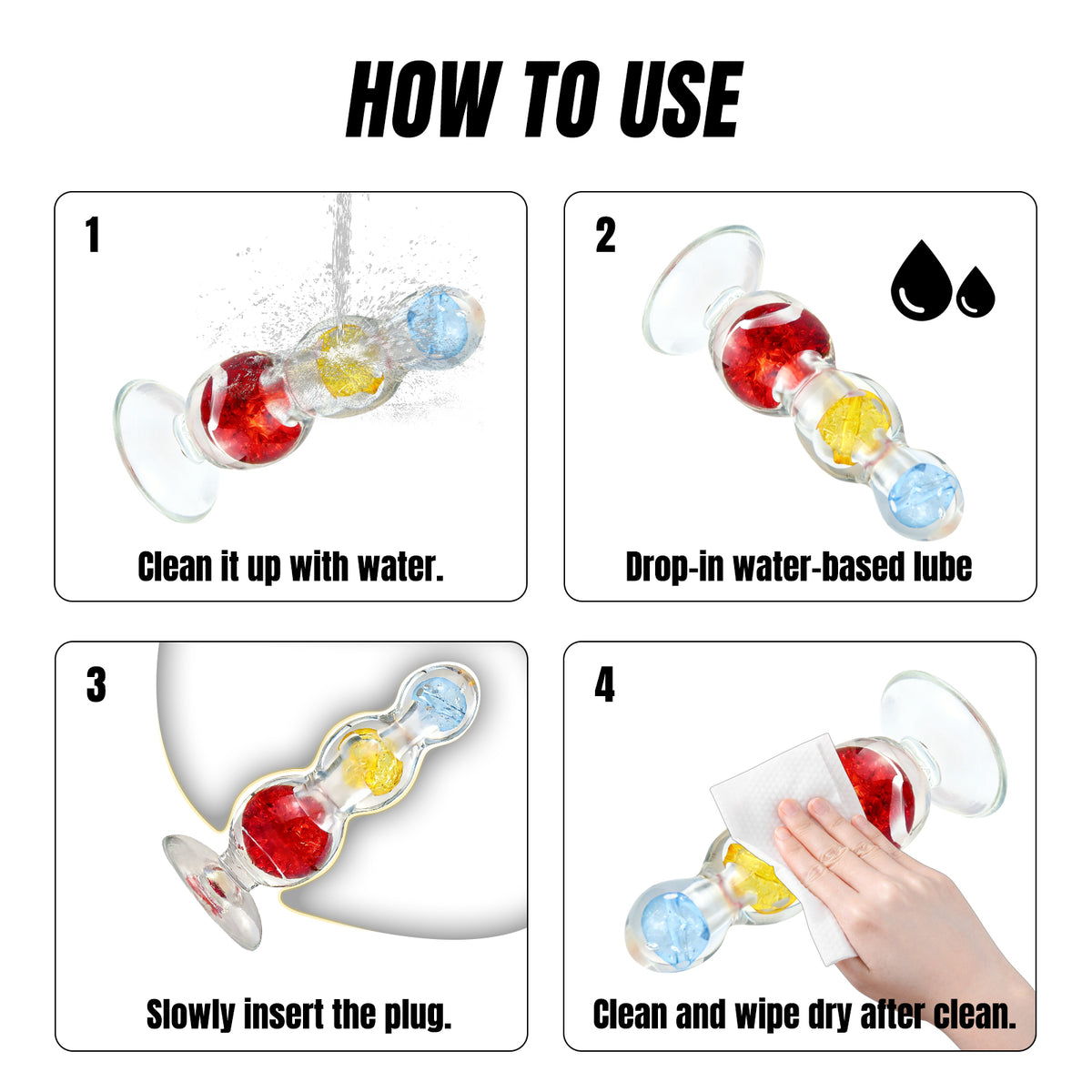 Tri-Color TPE Anal Plug with Rolling Beads