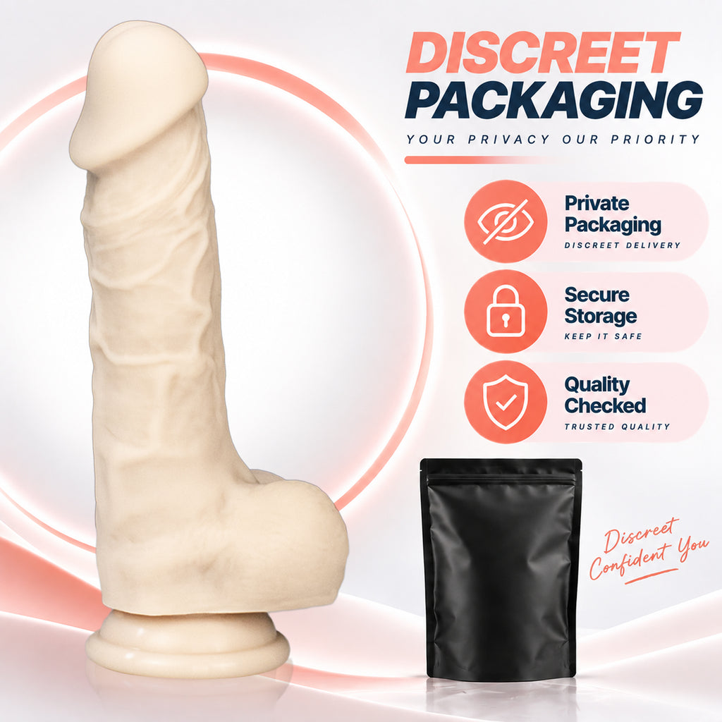 7.87-Inch Curved Silicone Dildo with Suction Cup