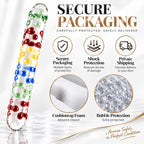 6.73-Inch Colorful Glass Massage Wand – Polka Dot Design & Smooth Surface