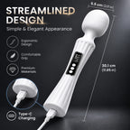 Rechargeable Vibrating Massage Wand with LCD Display