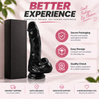 7.09-Inch Realistic TPE Dildo with Suction Cup – Soft Flexible Black Design