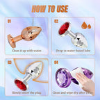 3-Piece Stainless Steel Crystal Anal Plug Set - image 7