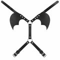 Black PU Leather Bat Wing Harness – Adjustable Unisex Halloween Costume