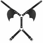 Black PU Leather Bat Wing Harness – Adjustable Unisex Halloween Costume
