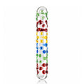 6.73-Inch Colorful Glass Wand with Polka Dot Design